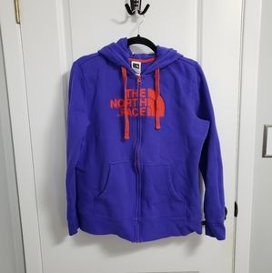 THE NORTH FACE Blue Orange Logo Zip Up Hoodie
